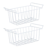 2Pcs Freezer Wire Storage Basket Organizer Bin Hanging Metal Rack with PE Coating L 45cm X W 24.5cm X H 20cm In Australia - Darrahopens