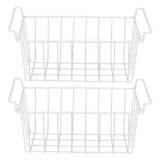 2Pcs Freezer Wire Storage Basket Organizer Bin Hanging Metal Rack with PE Coating L 45cm X W 24.5cm X H 20cm In Australia - Darrahopens