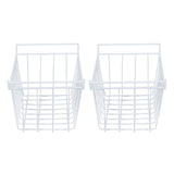 2Pcs Freezer Wire Storage Basket Organizer Bin Hanging Metal Rack with PE Coating L 45cm X W 24.5cm X H 20cm