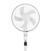 Standing Pedestal Fan Plastic Large Air Volume 3 Speeds White Pedestal Fan for Bedroom Living Room Battery Clamp Cable
