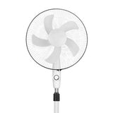 Standing Pedestal Fan Plastic Large Air Volume 3 Speeds White Pedestal Fan for Bedroom Living Room Battery Clamp Cable