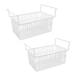 Darrahopens Appliances > Kitchen Appliances > Kitchen Appliance Accessories 2Pcs Freezer Organizer Bins Steel Wire Large Capacity Strong Bearing Freezer Basket with Handle for Closet Countertops 49.5 X 29 X 27cm / 19.5 X 11.4 X 10.6in (L X W X H) with 9cm / 3.5in Handle In Australia - Darrahopens