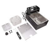 Electric Deep Fryer Stainless Steel Single Cylinder Single Sieve 6L Electric Immersion Deep Fryer for Fried Chicken French Fries Black EU Plug 220V 2500W In Australia - Darrahopens