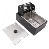 Electric Deep Fryer Stainless Steel Single Cylinder Single Sieve 6L Electric Immersion Deep Fryer for Fried Chicken French Fries Black EU Plug 220V 2500W In Australia - Darrahopens