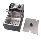 Electric Deep Fryer Stainless Steel Single Cylinder Single Sieve 6L Electric Immersion Deep Fryer for Fried Chicken French Fries Black EU Plug 220V 2500W In Australia - Darrahopens