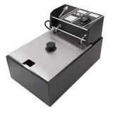 Electric Deep Fryer Stainless Steel Single Cylinder Single Sieve 6L Electric Immersion Deep Fryer for Fried Chicken French Fries Black EU Plug 220V 2500W