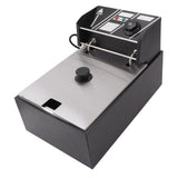 Electric Deep Fryer Stainless Steel Single Cylinder Single Sieve 6L Electric Immersion Deep Fryer for Fried Chicken French Fries Black EU Plug 220V 2500W