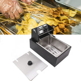 Electric Deep Fryer Stainless Steel Single Cylinder Single Sieve 6L Electric Immersion Deep Fryer for Fried Chicken French Fries Black EU Plug 220V 2500W