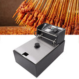 Electric Deep Fryer Stainless Steel Single Cylinder Single Sieve 6L Electric Immersion Deep Fryer for Fried Chicken French Fries Black EU Plug 220V 2500W