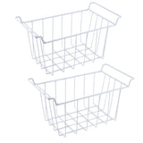 2pcs Refrigerator Freezer Baskets Large Household Wire Storage Basket Bins Organizer with Handles for Pantry 39x20x20cm / 15.4x7.9x7.9in