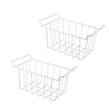 2pcs Refrigerator Freezer Baskets Large Household Wire Storage Basket Bins Organizer with Handles for Pantry 39x20x20cm / 15.4x7.9x7.9in