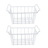 2pcs Refrigerator Freezer Baskets Large Household Wire Storage Basket Bins Organizer with Handles for Pantry 39x20x20cm / 15.4x7.9x7.9in