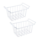 2pcs Refrigerator Freezer Baskets Large Household Wire Storage Basket Bins Organizer with Handles for Pantry 39x20x20cm / 15.4x7.9x7.9in