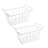 2pcs Refrigerator Freezer Baskets Large Household Wire Storage Basket Bins Organizer with Handles for Pantry 39x20x20cm / 15.4x7.9x7.9in