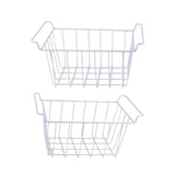 2pcs Refrigerator Freezer Baskets Large Household Wire Storage Basket Bins Organizer with Handles for Pantry 39x20x20cm / 15.4x7.9x7.9in