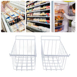 2pcs Refrigerator Freezer Baskets Large Household Wire Storage Basket Bins Organizer with Handles for Pantry 39x20x20cm / 15.4x7.9x7.9in