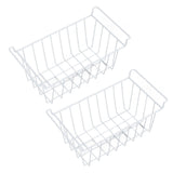 2pcs Refrigerator Freezer Baskets Large Household Wire Storage Basket Bins Organizer with Handles for Pantry 47.5x24.5x20cm / 18.7x9.6x7.9in