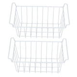 2pcs Refrigerator Freezer Baskets Large Household Wire Storage Basket Bins Organizer with Handles for Pantry 47.5x24.5x20cm / 18.7x9.6x7.9in