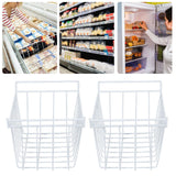 2pcs Refrigerator Freezer Baskets Large Household Wire Storage Basket Bins Organizer with Handles for Pantry 47.5x24.5x20cm / 18.7x9.6x7.9in