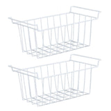 2pcs Refrigerator Freezer Baskets Large Household Wire Storage Basket Bins Organizer with Handles for Pantry 48.5x24.5x20cm / 19.1x9.6x7.9in