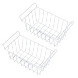 2pcs Refrigerator Freezer Baskets Large Household Wire Storage Basket Bins Organizer with Handles for Pantry 48.5x24.5x20cm / 19.1x9.6x7.9in