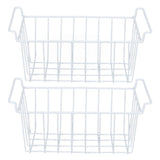 2pcs Refrigerator Freezer Baskets Large Household Wire Storage Basket Bins Organizer with Handles for Pantry 49.5x24.5x20cm / 19.5x9.6x7.9in