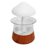 Rain Cloud Humidifier 7 Changing Color Light Rain Drop Humidifier Diffuser with Remote Control for Relax Sleeping Wood Grain