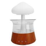 Rain Cloud Humidifier 7 Changing Color Light Rain Drop Humidifier Diffuser with Remote Control for Relax Sleeping Wood Grain
