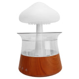 Rain Cloud Humidifier 7 Changing Color Light Rain Drop Humidifier Diffuser with Remote Control for Relax Sleeping Wood Grain
