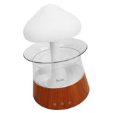 Rain Cloud Humidifier 7 Changing Color Light Rain Drop Humidifier Diffuser with Remote Control for Relax Sleeping Wood Grain