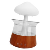Rain Cloud Humidifier 7 Changing Color Light Rain Drop Humidifier Diffuser with Remote Control for Relax Sleeping Wood Grain