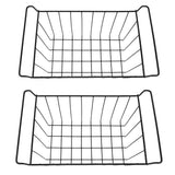 2 Pcs Freezer Wire Storage Basket PE Coated Hanging Rack Organizer Bin Black for Refrigerator Shelves L 49.5cm X W 24.5cm X H 20cm