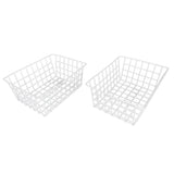 2Pcs Freezer Wire Storage Basket Organizer Large Capacity Bin Hanging Metal Rack for Bread Fruits