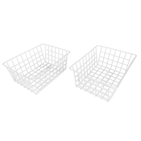 2Pcs Freezer Wire Storage Basket Organizer Large Capacity Bin Hanging Metal Rack for Bread Fruits