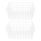 2Pcs Freezer Wire Storage Basket Organizer Large Capacity Bin Hanging Metal Rack for Bread Fruits
