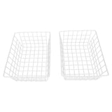 2Pcs Freezer Wire Storage Basket Organizer Large Capacity Bin Hanging Metal Rack for Bread Fruits