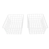 2Pcs Freezer Wire Storage Basket Organizer Large Capacity Bin Hanging Metal Rack for Bread Fruits