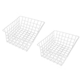 2Pcs Freezer Wire Storage Basket Organizer Large Capacity Bin Hanging Metal Rack for Bread Fruits