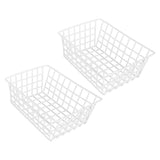 2Pcs Freezer Wire Storage Basket Organizer Large Capacity Bin Hanging Metal Rack for Bread Fruits