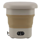 9L Folding Washing Machine Mini Portable Washing Machine Underwear Bucket Washer for Household Dormitory 100‑240V Khaki EU Plug