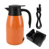 Car Kettle 180W 1400ml Hot Water Boiler Orange Stainless Steel Leakage Proof 24V Kettle Boiler for Road Trip Travel Work