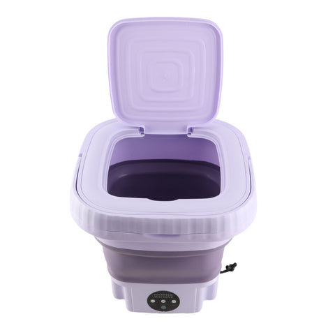 Portable Washing Machine 11L ABS PP Automatic Mini Foldable Bucket Washer with Drainage Pipe for RV Travel Apartment