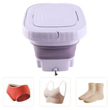 Portable Washing Machine 11L ABS PP Automatic Mini Foldable Bucket Washer with Drainage Pipe for RV Travel Apartment