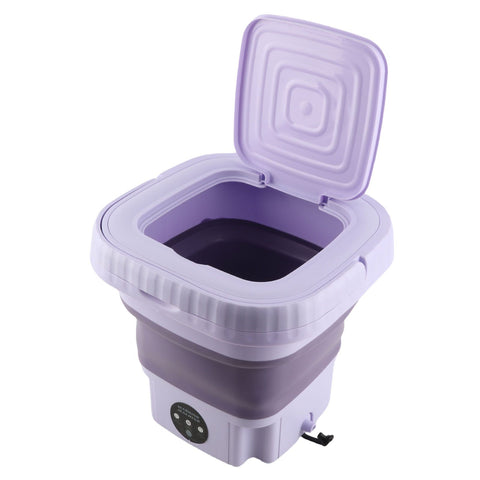 Portable Washing Machine 11L ABS PP Automatic Mini Foldable Bucket Washer with Drainage Pipe for RV Travel Apartment