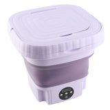 Portable Washing Machine 11L ABS PP Automatic Mini Foldable Bucket Washer with Drainage Pipe for RV Travel Apartment