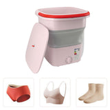 16L Portable Washing Machine with Soft Spin Function Drain Pipe 65W Fully Automatic Portable Washer for Underwear Baby Clothes