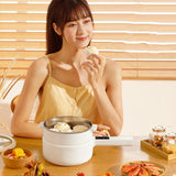 Electric Hot Pot Multifunction Adjustable Temperature Ceramic Coating Electric Stir Fry Cooker for Home