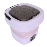 10L Foldable Washing Machine Mini Underwear Laundry Machine Small Portable Washing Machine for Dormitory Hotel Travel Violet EU Plug