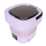 10L Foldable Washing Machine Mini Underwear Laundry Machine Small Portable Washing Machine for Dormitory Hotel Travel Violet EU Plug