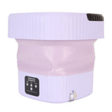 10L Foldable Washing Machine Mini Underwear Laundry Machine Small Portable Washing Machine for Dormitory Hotel Travel Violet EU Plug